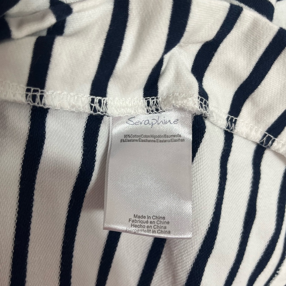 Seraphine Navy and White Stripe Long Sleeve Maternity/Nursing Tunic Size 2 - Picture 5 of 5